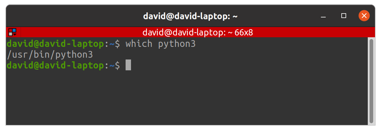 `which python3` command
